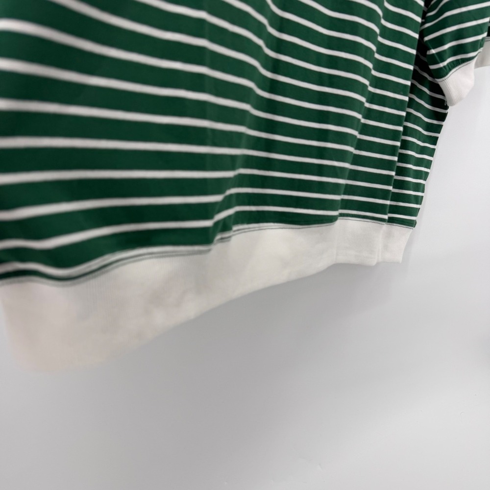 Cotton Zenana Women's Oversized Striped T Shirt Green White Short Sleeve 1X NWOT - Picture 5 of 9